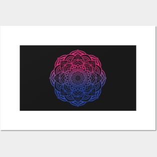 Gradient Bi Pride Mandala Posters and Art